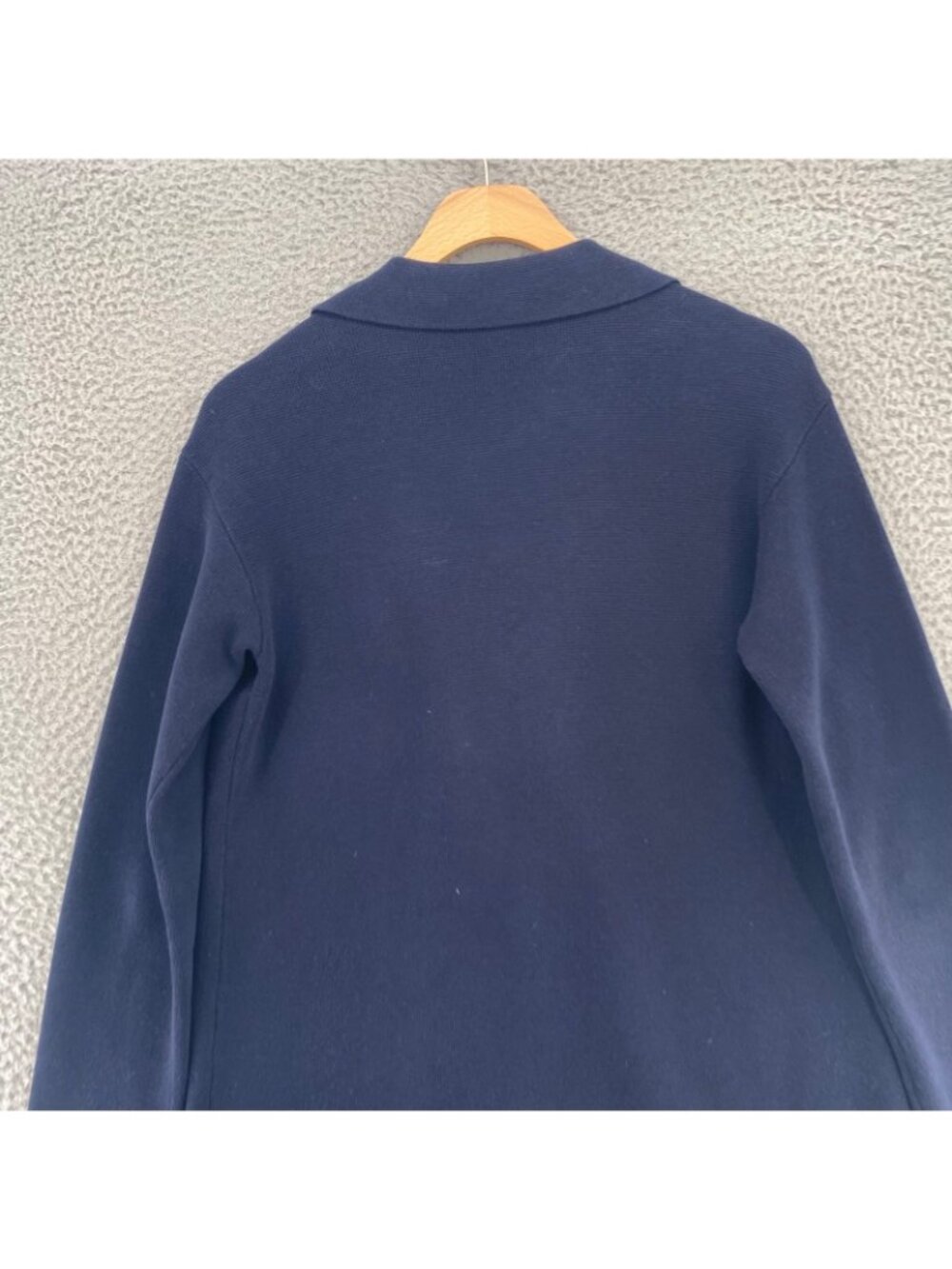 Talbots Sweater Womens P Petite Navy Notch Lapel Cardigan Button Long Sleeves - Picture 4 of 9